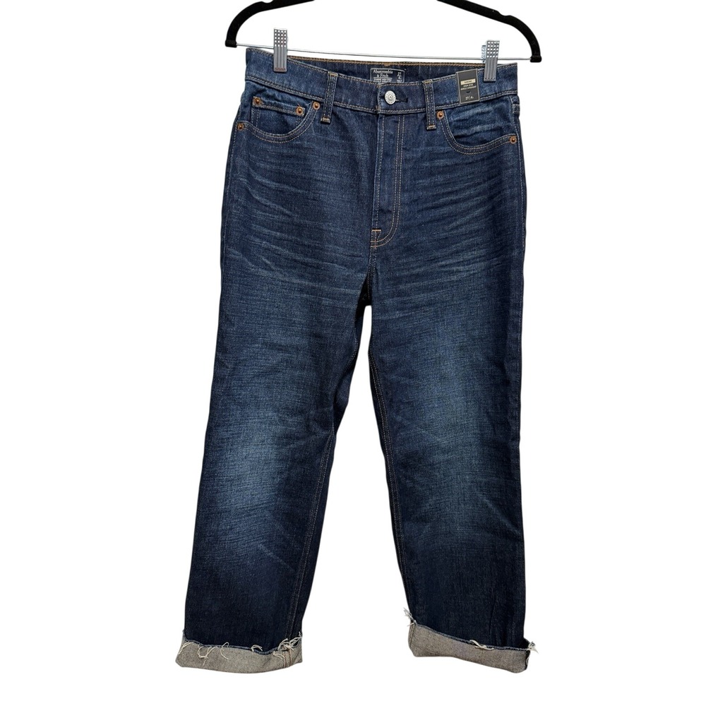 Abercrombie & Fitch Simone High Rise Ankle Straight Women's 27 4S Blue nwt